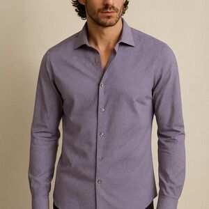 John Varvatos purple slim fit button down shirt